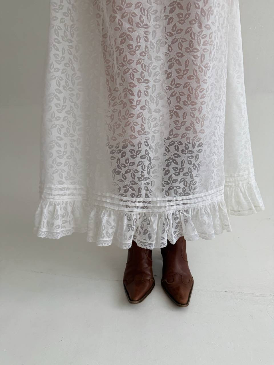 Vintage cotton blend printed night gown