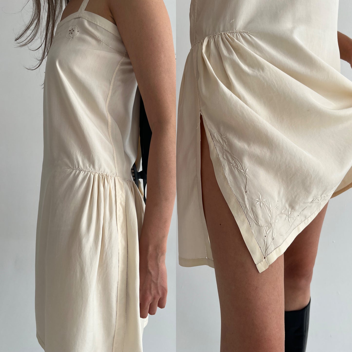 1920s antique pure silk slip dress