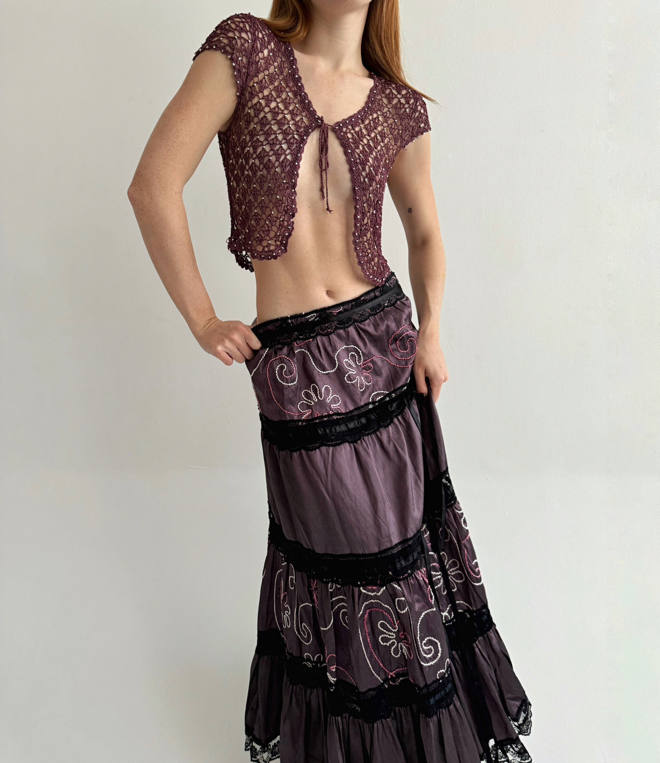 Vintage bolero with silver beads