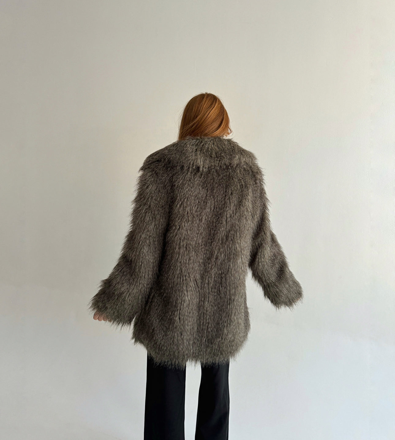 Vintage grey beautiful faux fur