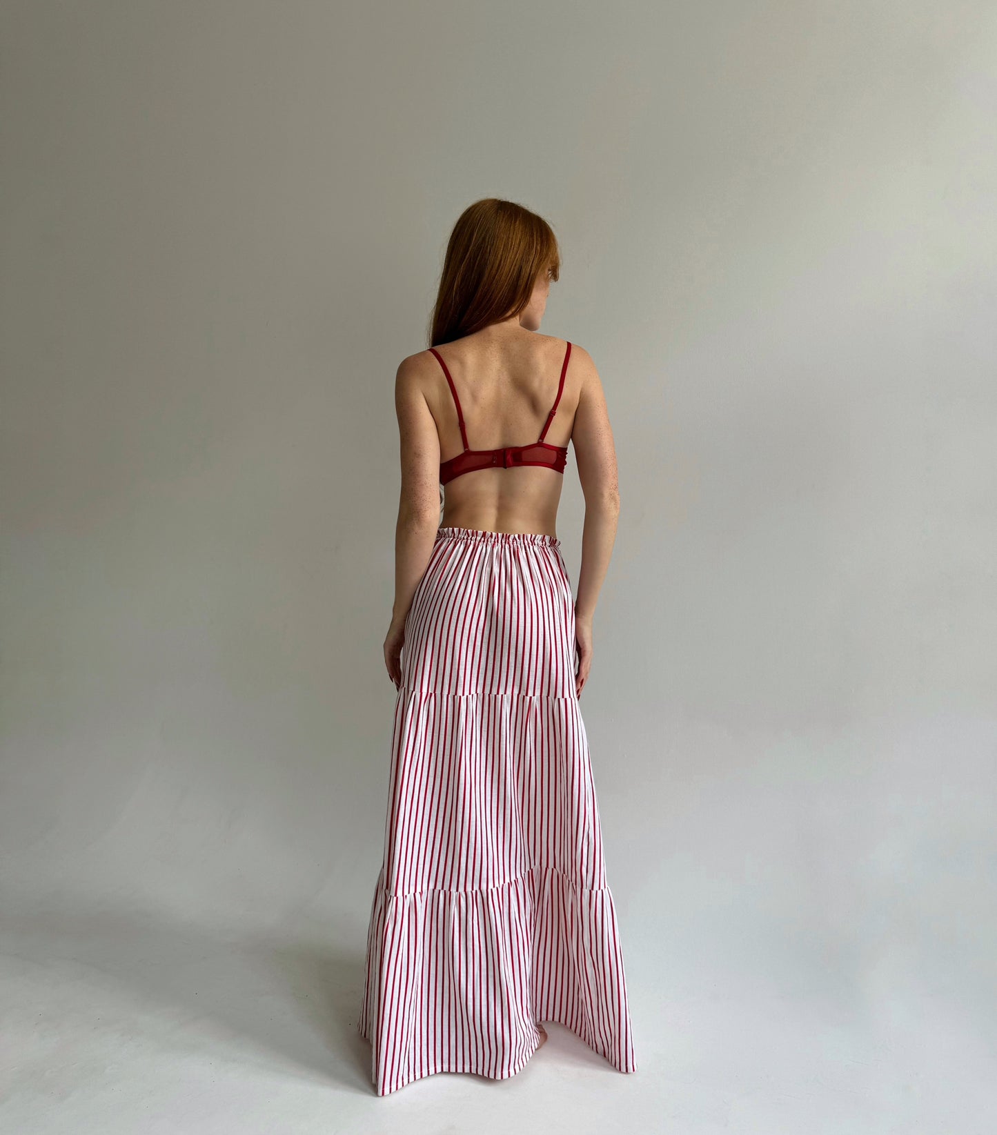 Vintage cotton striped maxi skirt