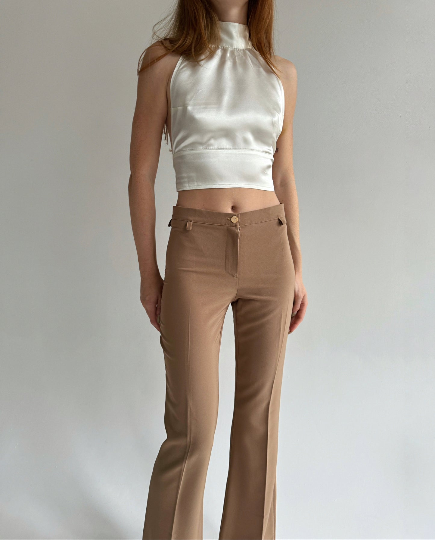 Vintage flared cotton blend pants