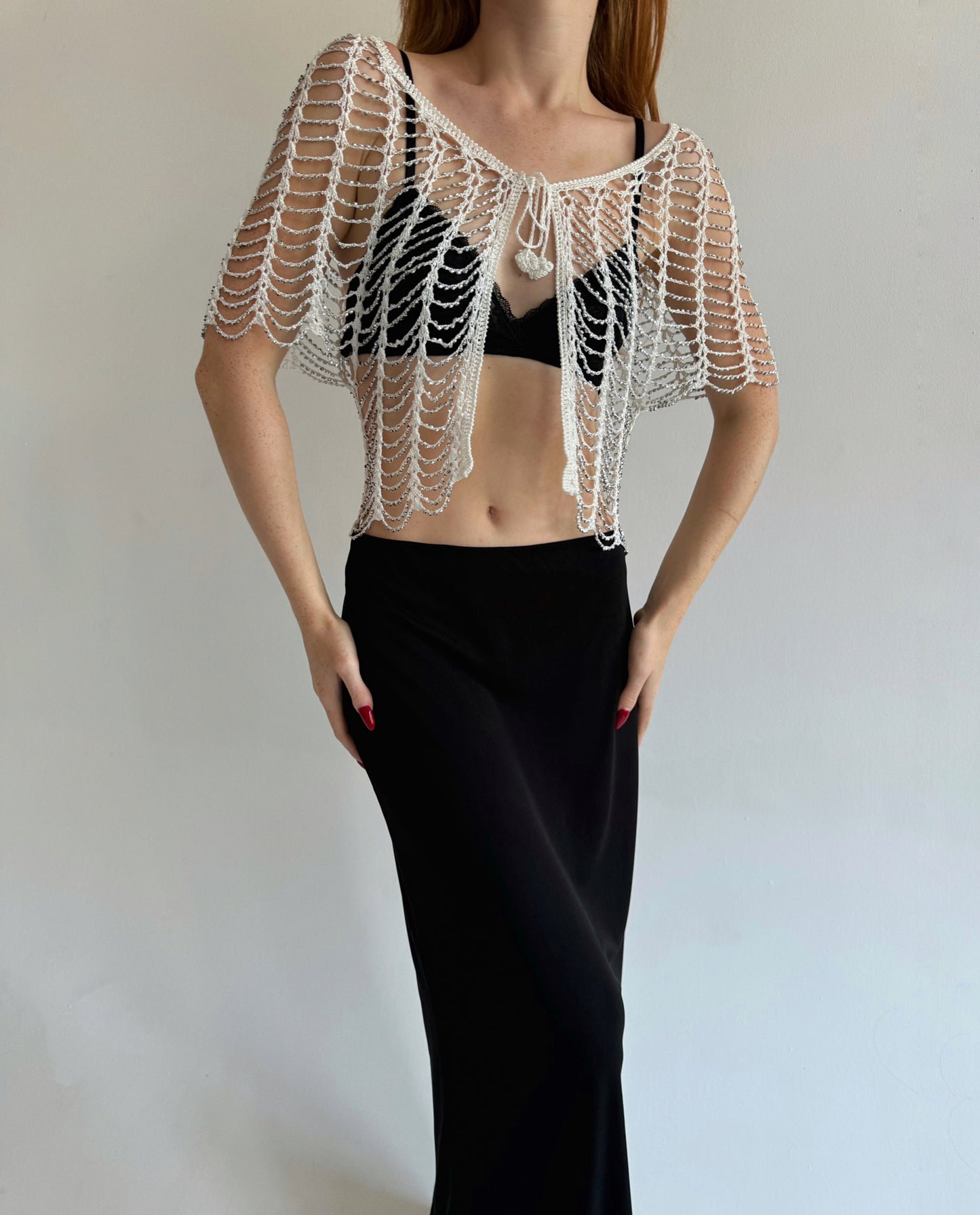 Milky handmade crochet bolero