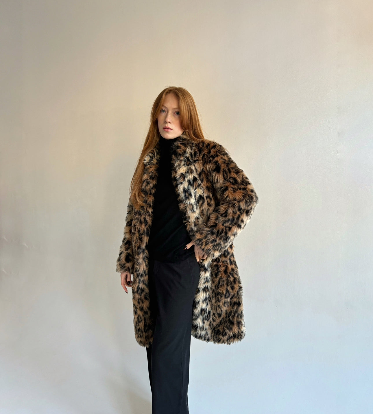 Vintage leopard faux fur