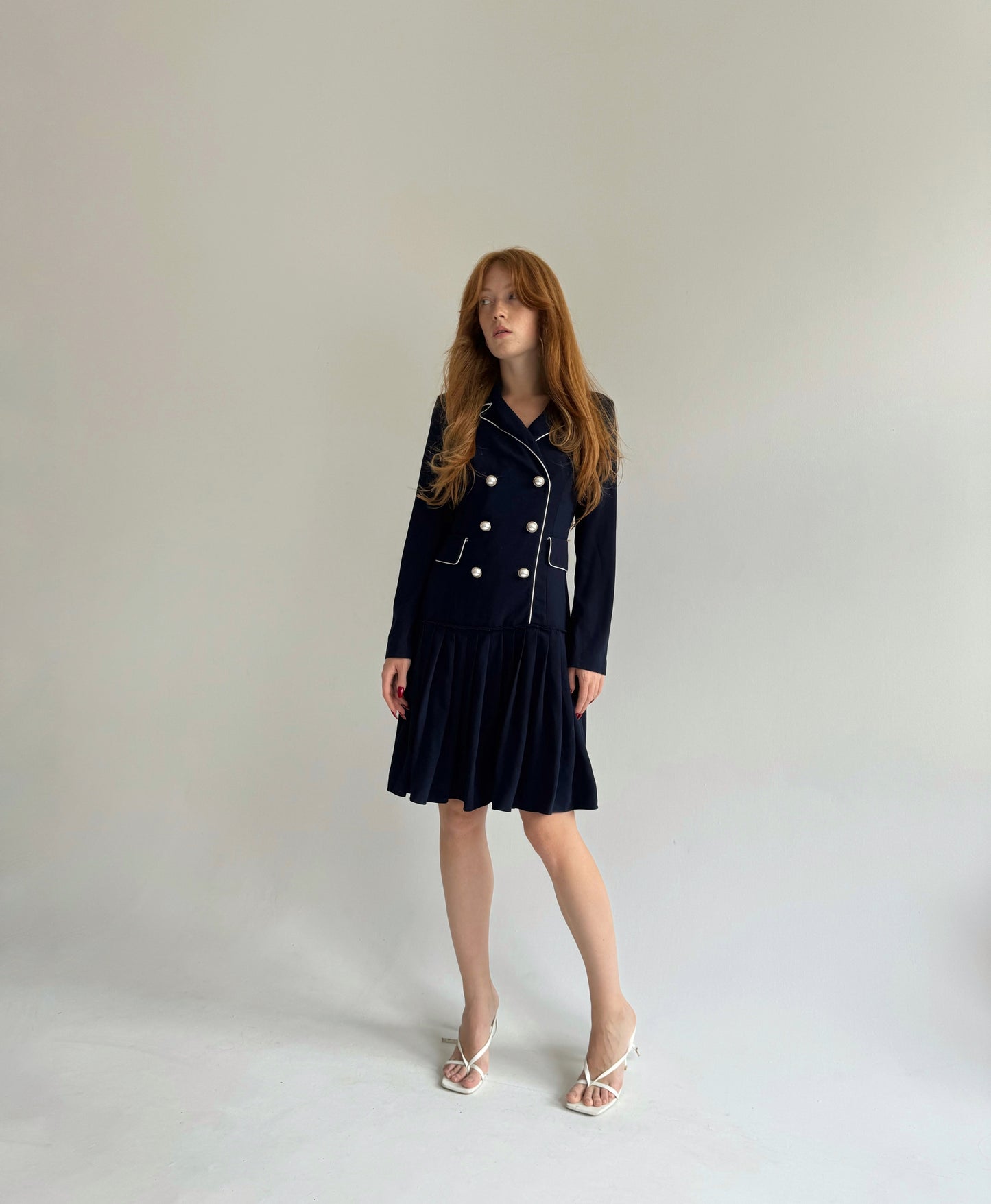 Vintage navy blue Japanese vibe dress