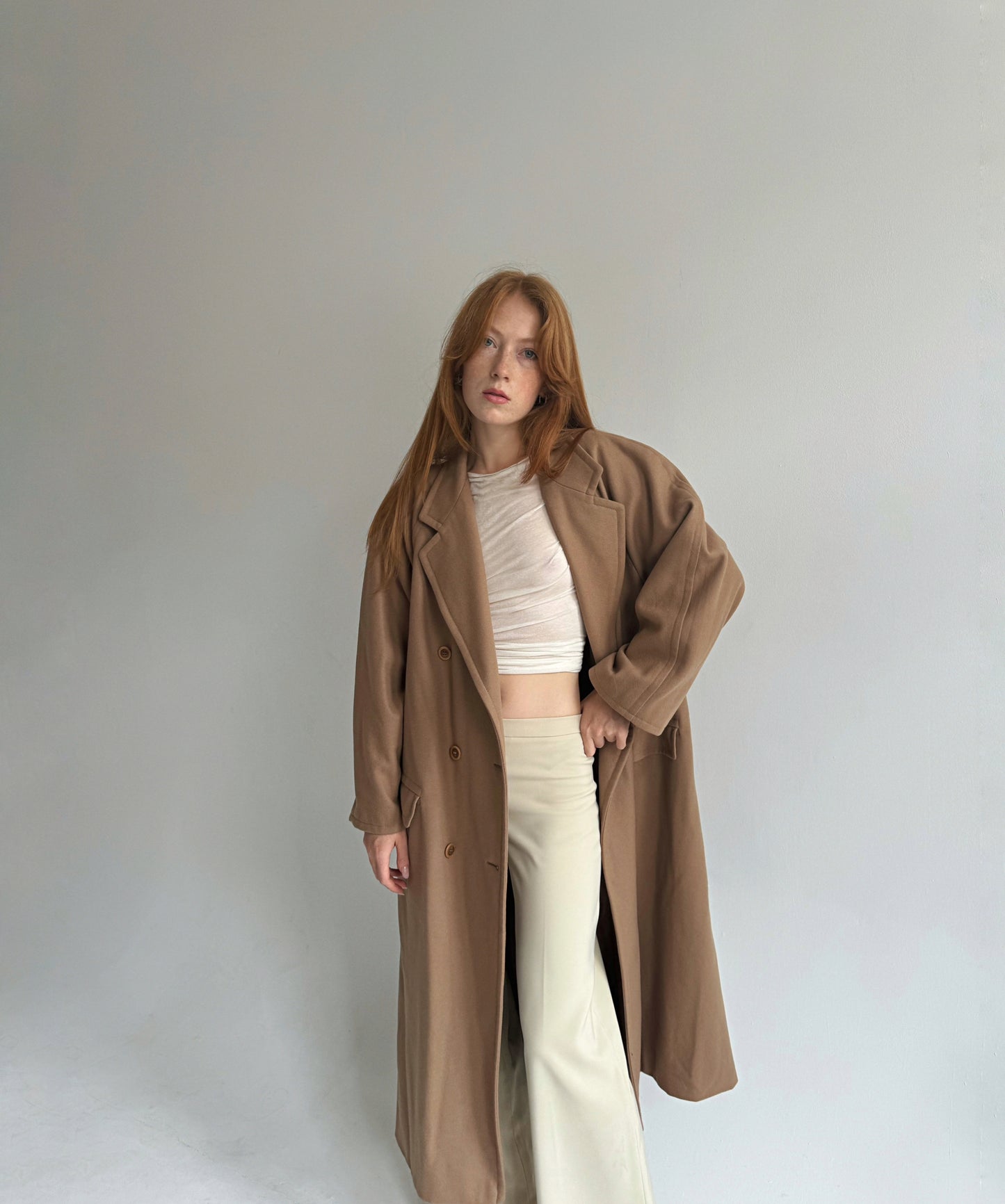 Vintage beige oversized coat