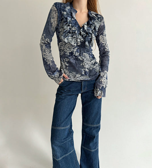 Vintage printed blouse