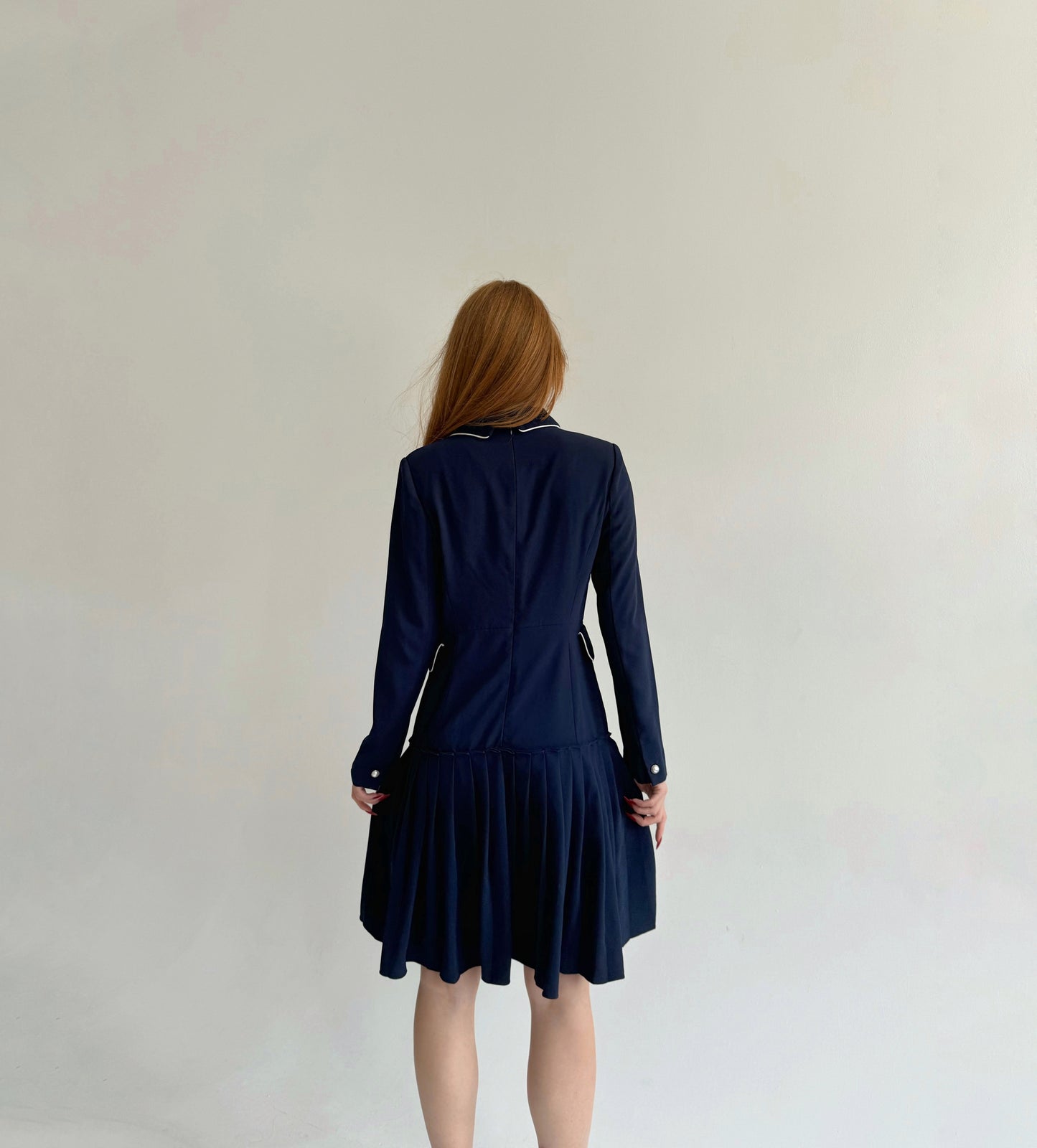 Vintage navy blue Japanese vibe dress