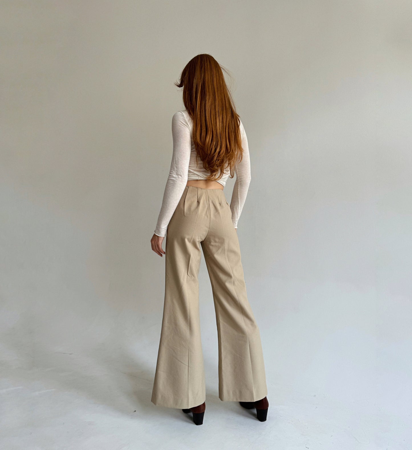 Vintage flared bell creased pants