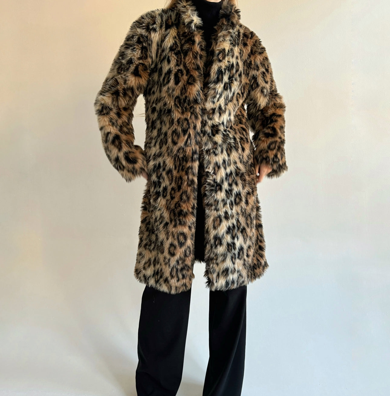 Vintage leopard faux fur