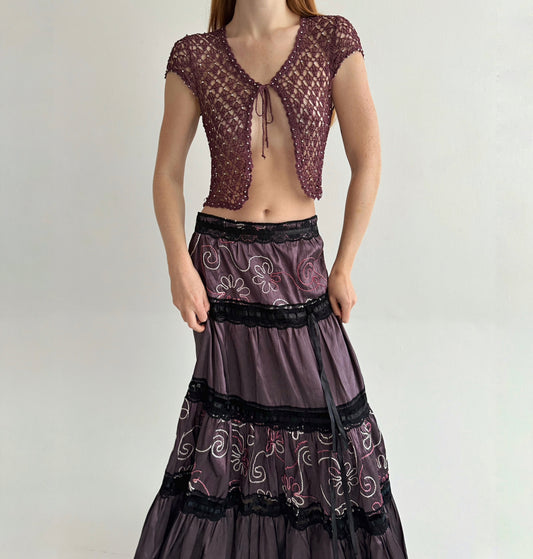Vintage bolero with silver beads
