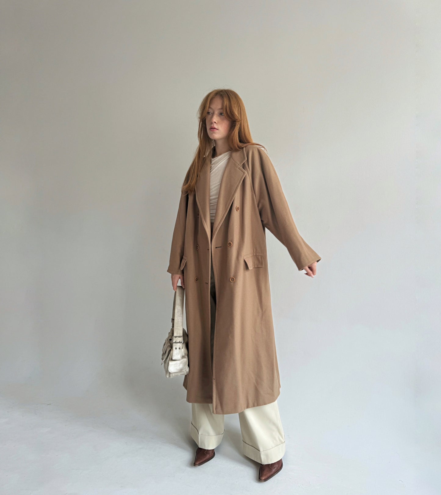 Vintage beige oversized coat