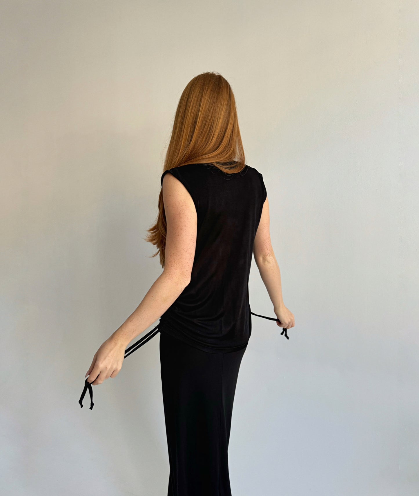 Y2K viscose blouse with cowl neck