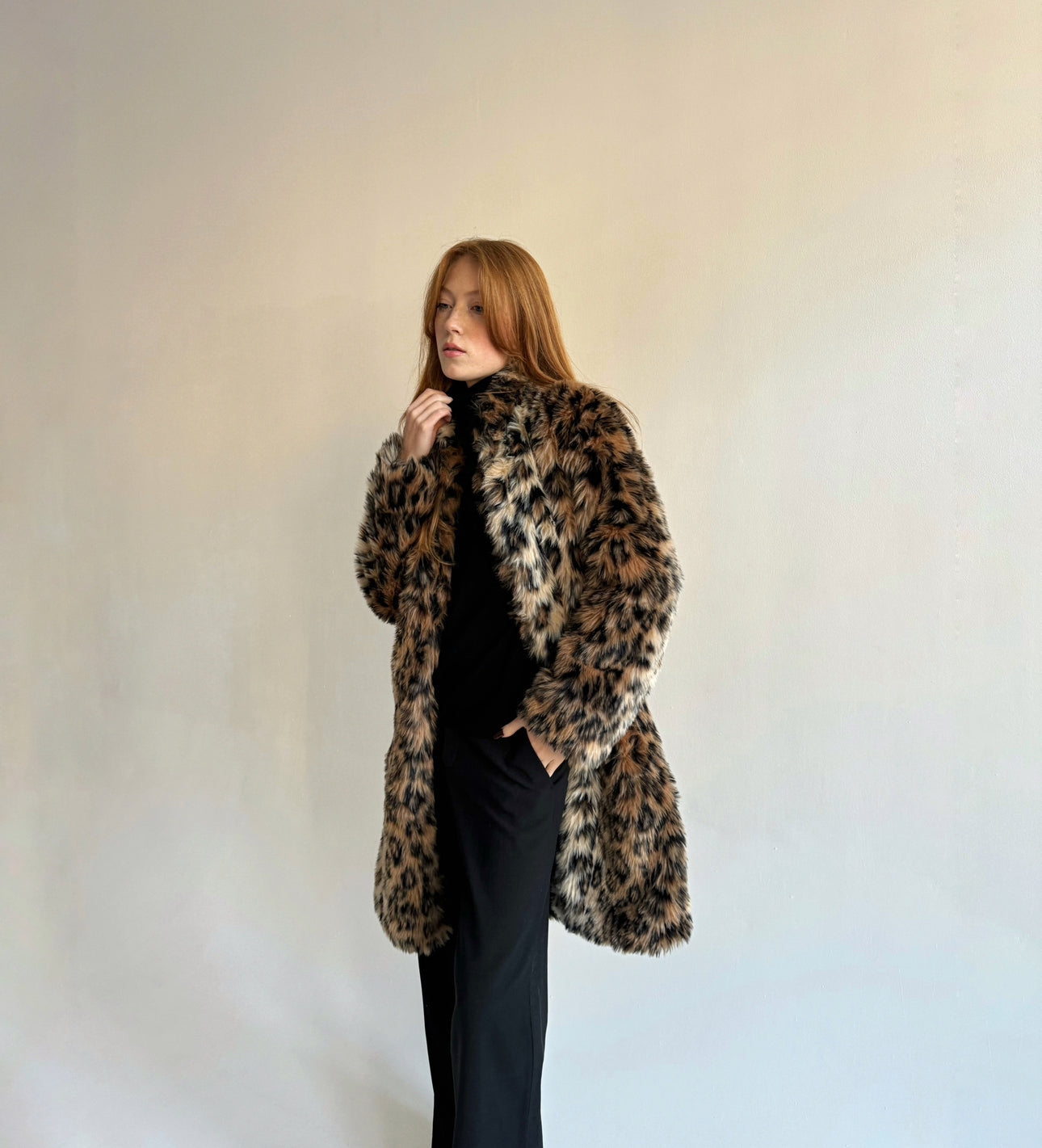 Vintage leopard faux fur